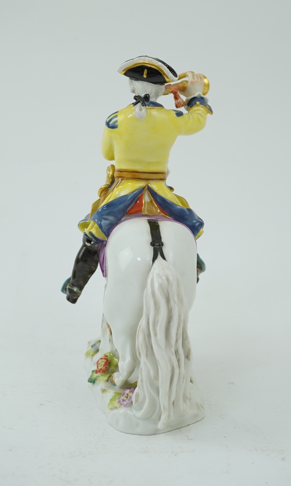 A Meissen group of a bugler on horseback, early 20th century